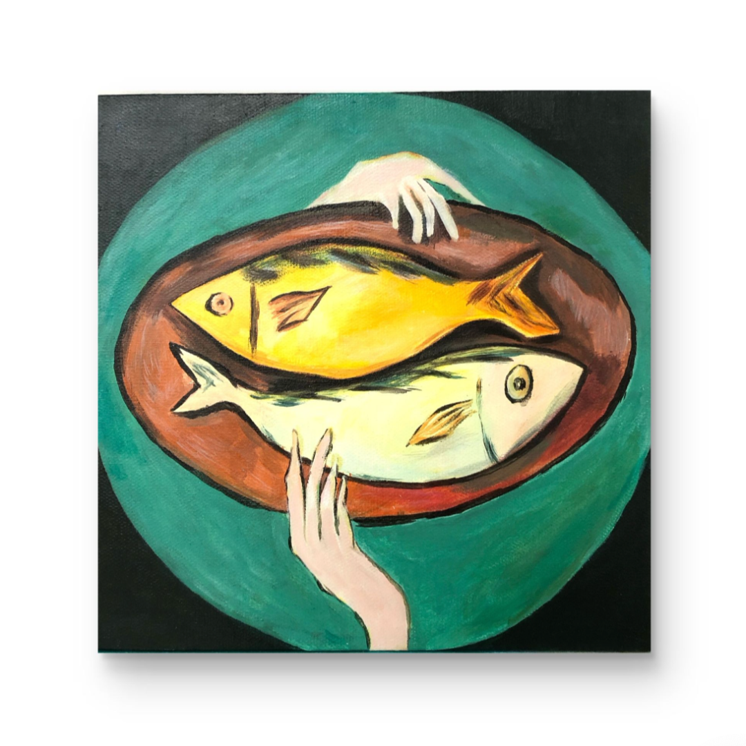 【香煎鱼】 “25*25” No.54 纯手绘挂画