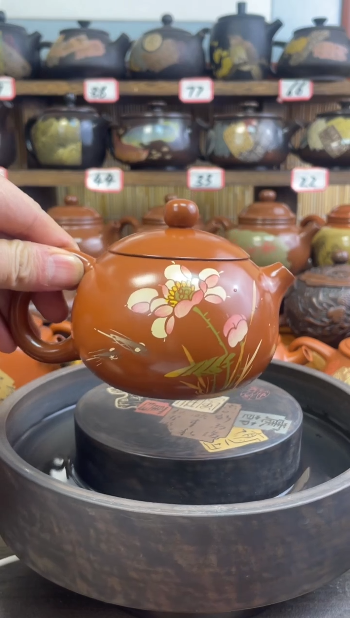 【闪购商品】壶建水紫陶复烧彩填西施壶