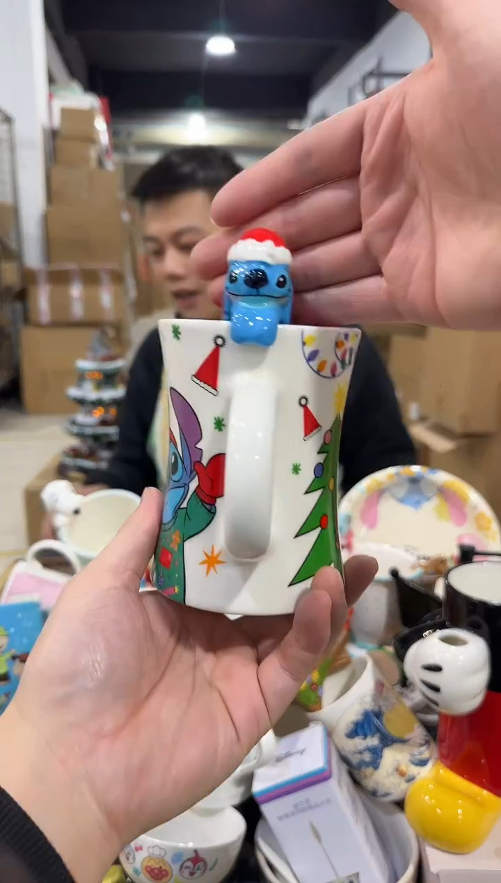 瓷片史迪仔麋鹿小蛮腰水杯