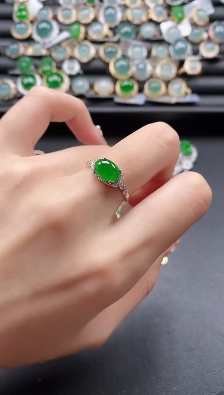 【闪购商品】翡翠戒指银S925镶嵌51151