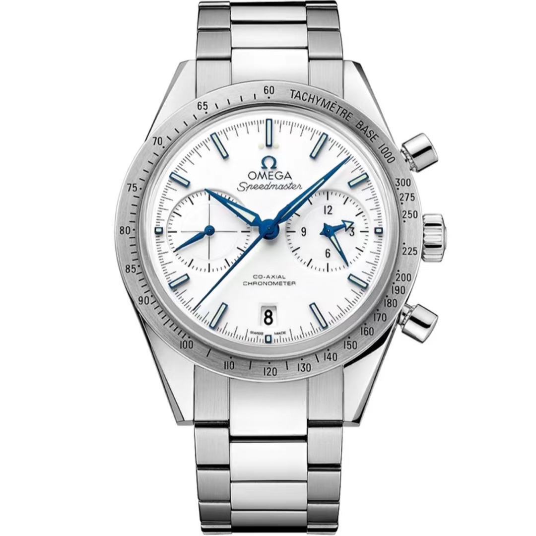 99新 Omega/欧米茄 超霸57白盘钛金属25年全套蓝针41.5mm/79500