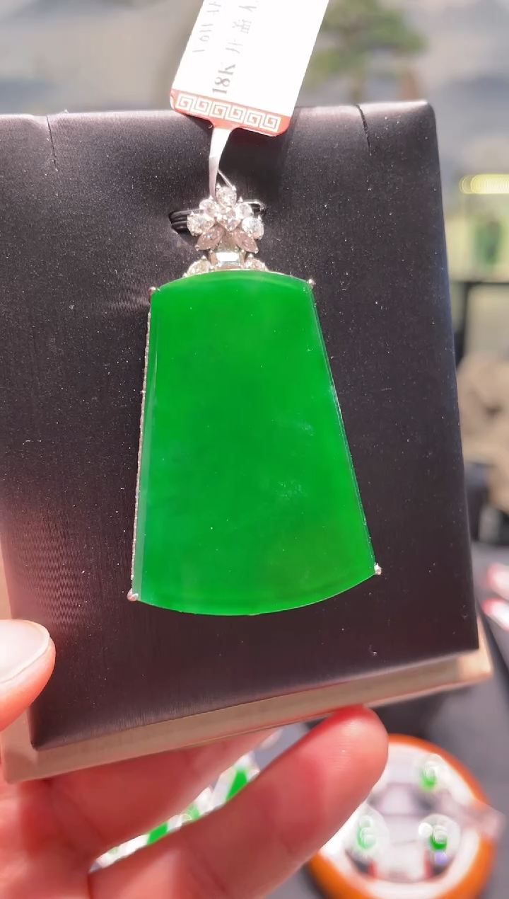 【闪购商品】翡翠颈饰18K金镶嵌A83天然A货翡翠