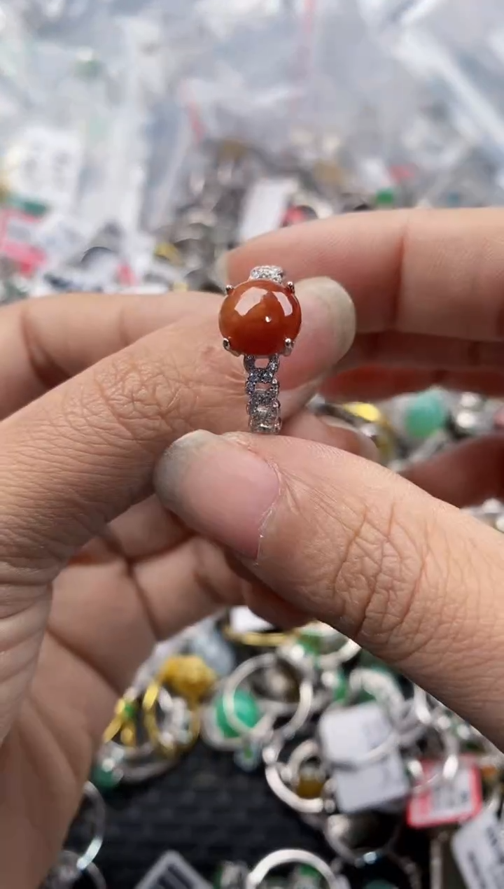 银S925镶嵌戒指翡翠888---5