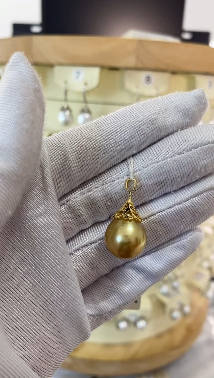 银S925镶嵌吊坠(赠链)海水珍珠12-13mm