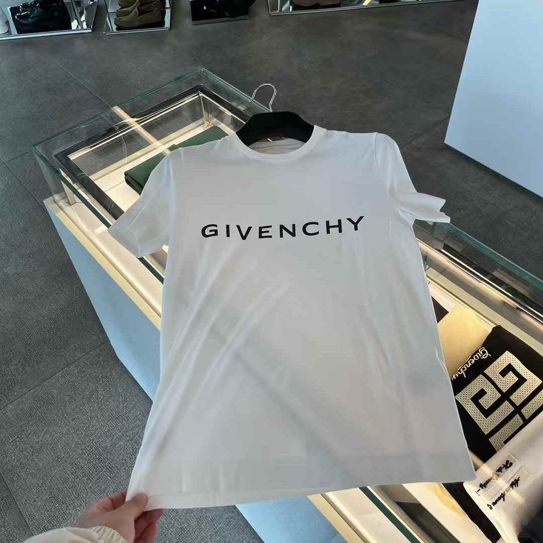 香港直邮GIVENCHY纪梵希 FW22 字母印花圆领短袖T恤男款BM716N