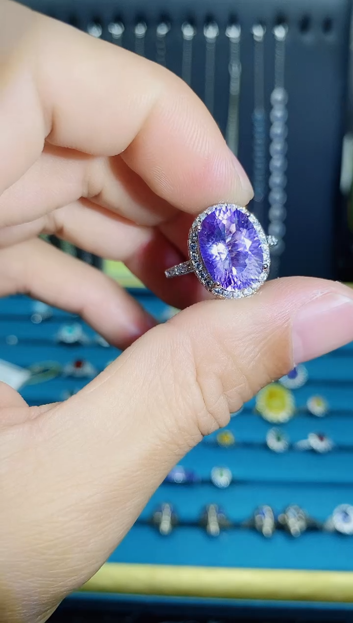 【闪购商品】紫晶戒指银S925镶嵌1121