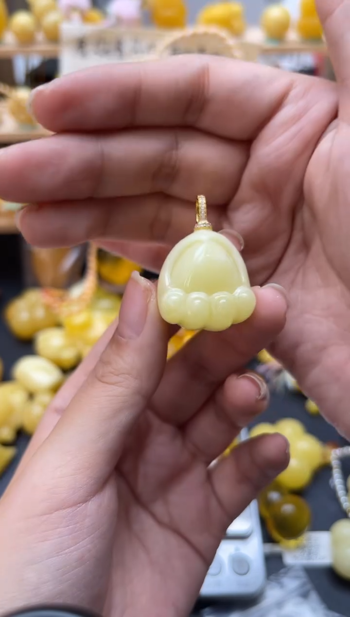 琥珀银S925镶嵌珠宝奇石051琥珀蜜蜡微瑕