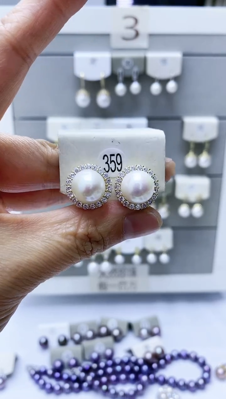 【闪购商品】淡水珍珠耳饰银S925镶嵌359