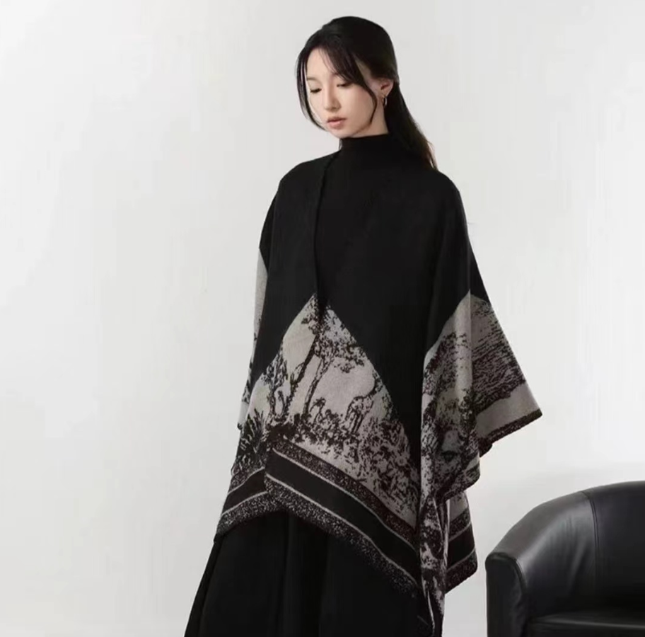 男女通用保暖 植物花卉简约围巾民族风复古长巾围脖