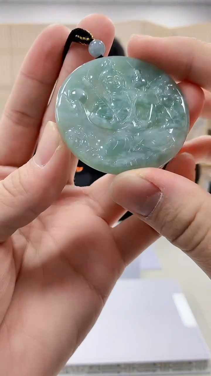 【闪购商品】定制翡翠未镶嵌5153bb-毛货挂件98