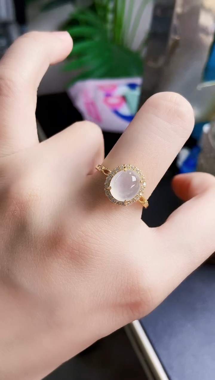 【闪购商品】翡翠银S925镶嵌戒指44645546