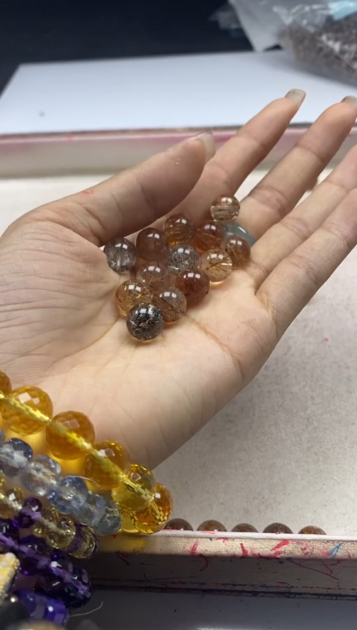 【闪购商品】未镶嵌颈饰水晶w2310高品黑金超10mm*1颗