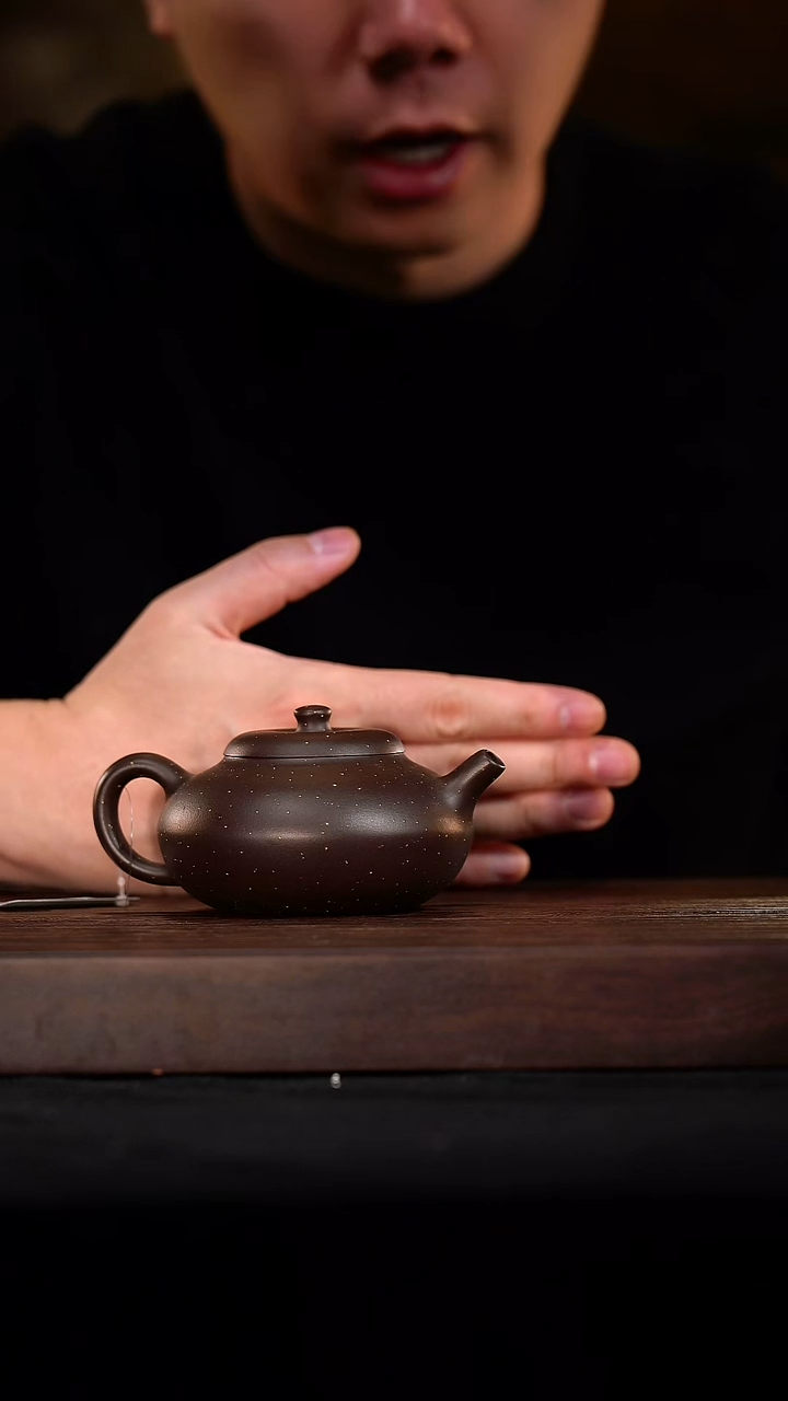 茶壶紫砂扁玉MCY紫茄泥220cc