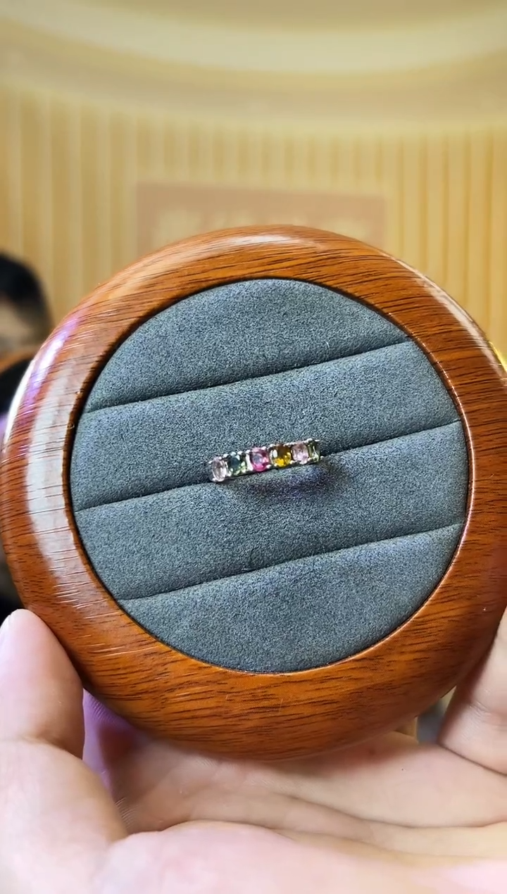 【闪购商品】碧玺戒指银S925镶嵌碧玺