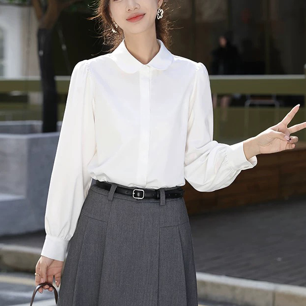 如姐-CS1200单显瘦长袖气质百搭打底小众设计感女士衬衫