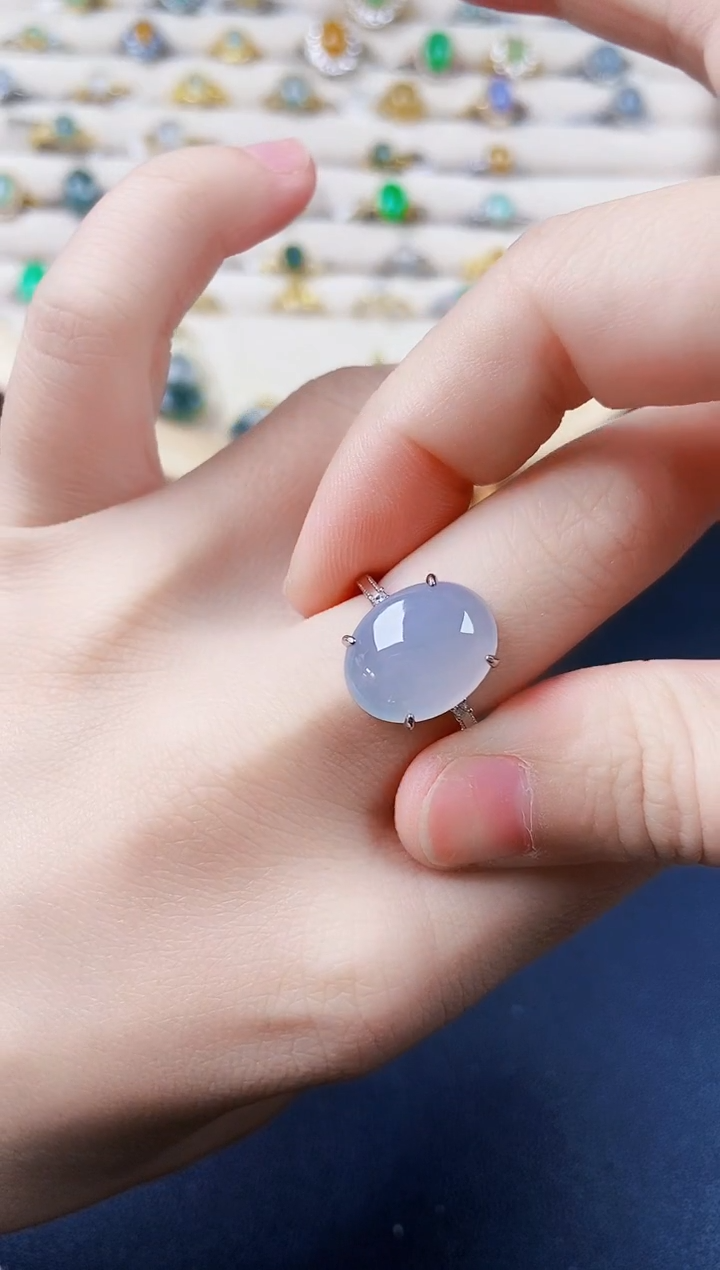 【闪购商品】翡翠戒指银S925镶嵌154666