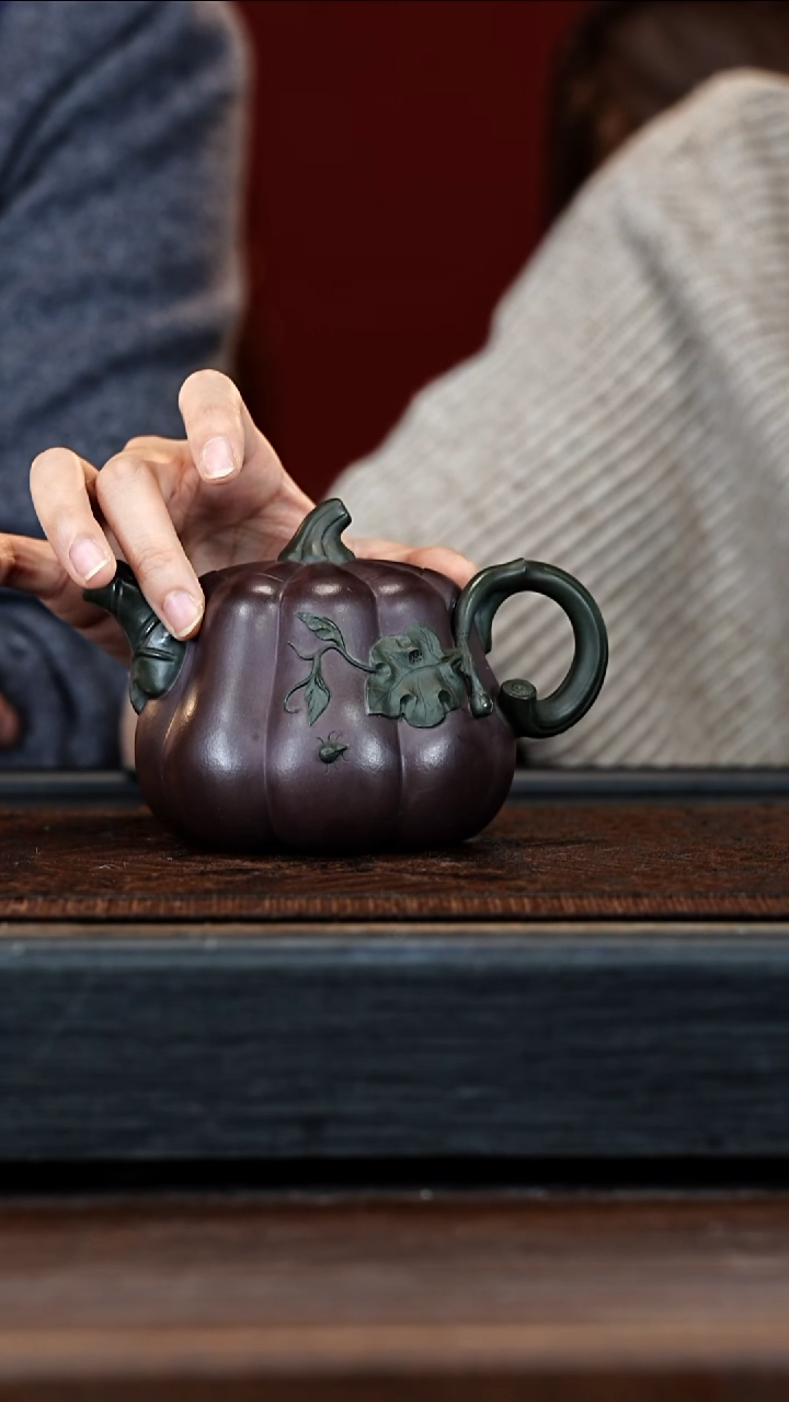 宜兴紫砂BYM 紫泥 南瓜壶 320cc