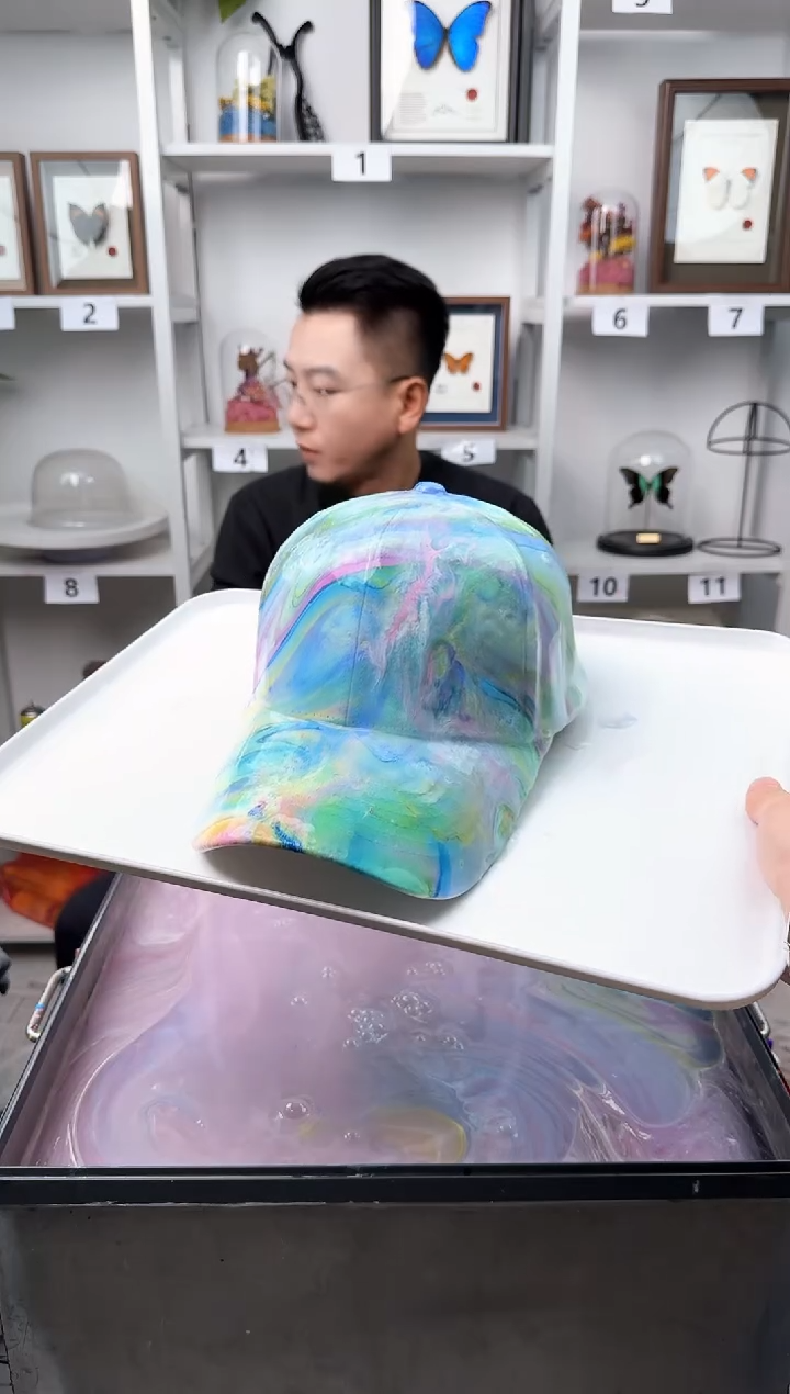 纯棉成人款泼墨风水拓帽