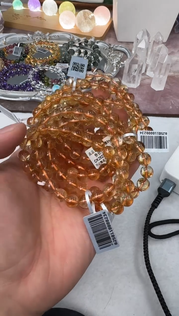 【闪购商品】水晶手链未镶嵌QT4703 约8mm多样性发一件