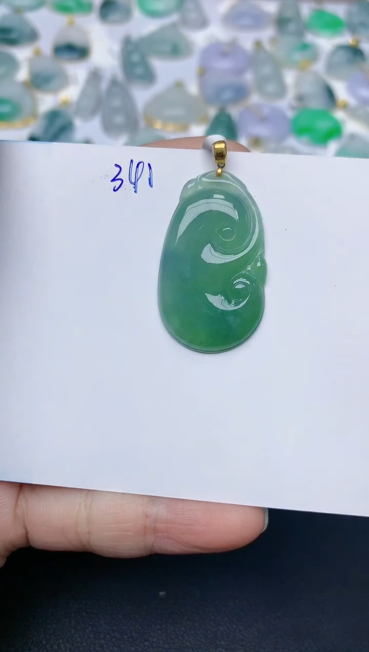 【闪购商品】翡翠颈饰18K金镶嵌天然翡翠A货    341