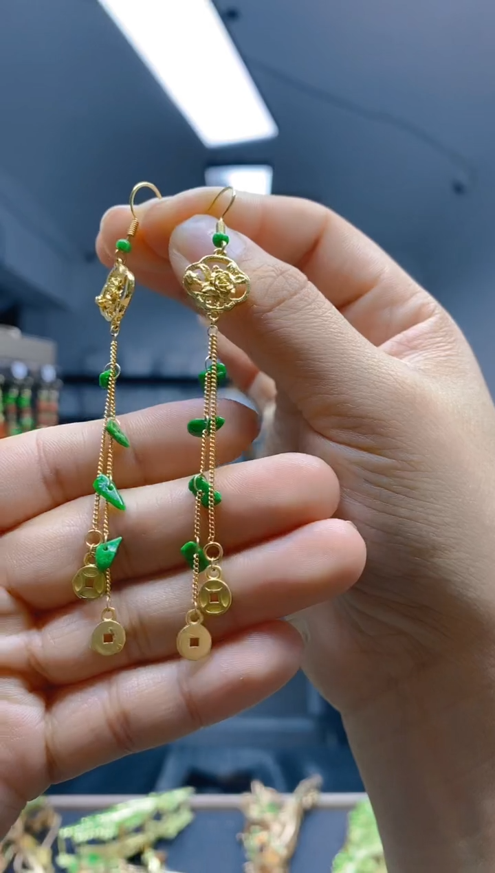 【闪购商品】翡翠耳饰合金346翡翠耳钩