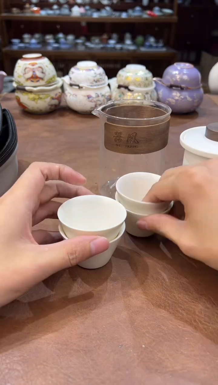 真的很便宜超好看会开片的旅行茶具