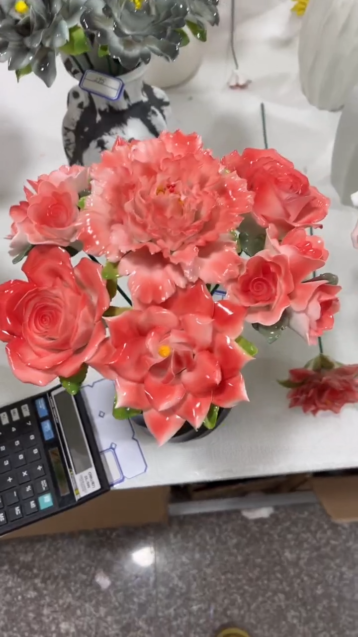 【闪购商品】陶瓷非遗陶瓷花-花跟盆