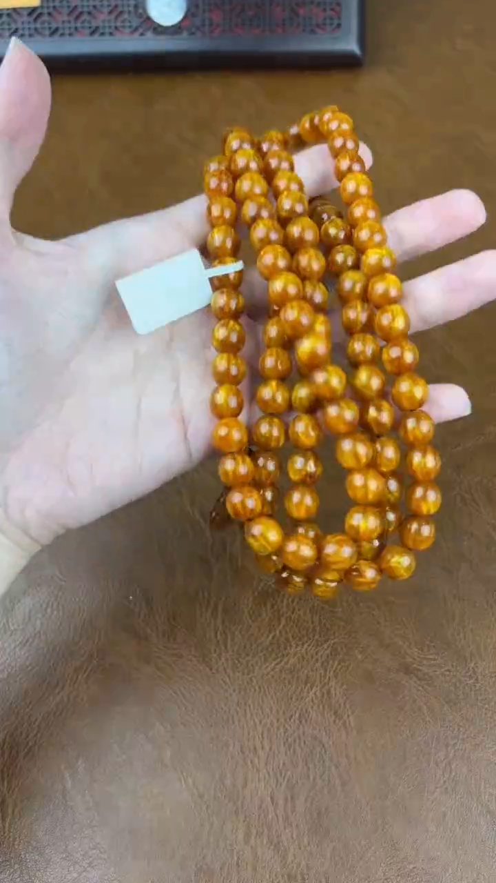 爆纹玉化金丝108颗闲得文玩阁商品链接@@SP203
