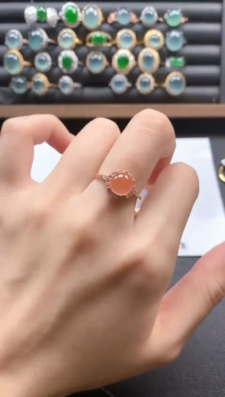 银S925镶嵌戒指玛瑙/玉髓5115-20