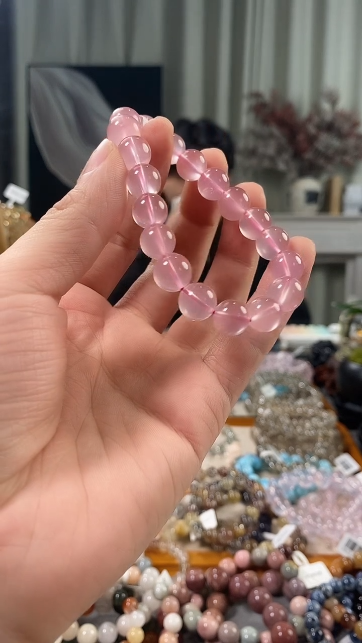 未镶嵌手链水晶明*夏粉水晶