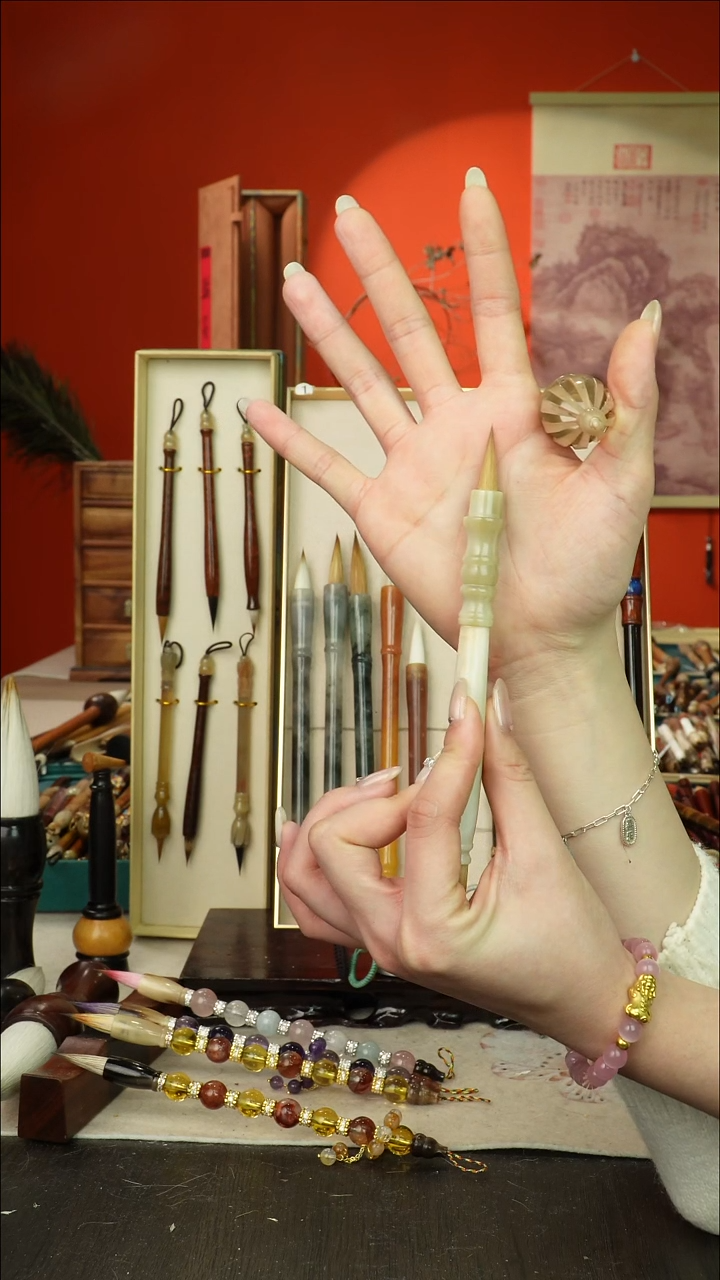 283号闪孤品高货毛笔链接 清水试笔 蘸墨不退