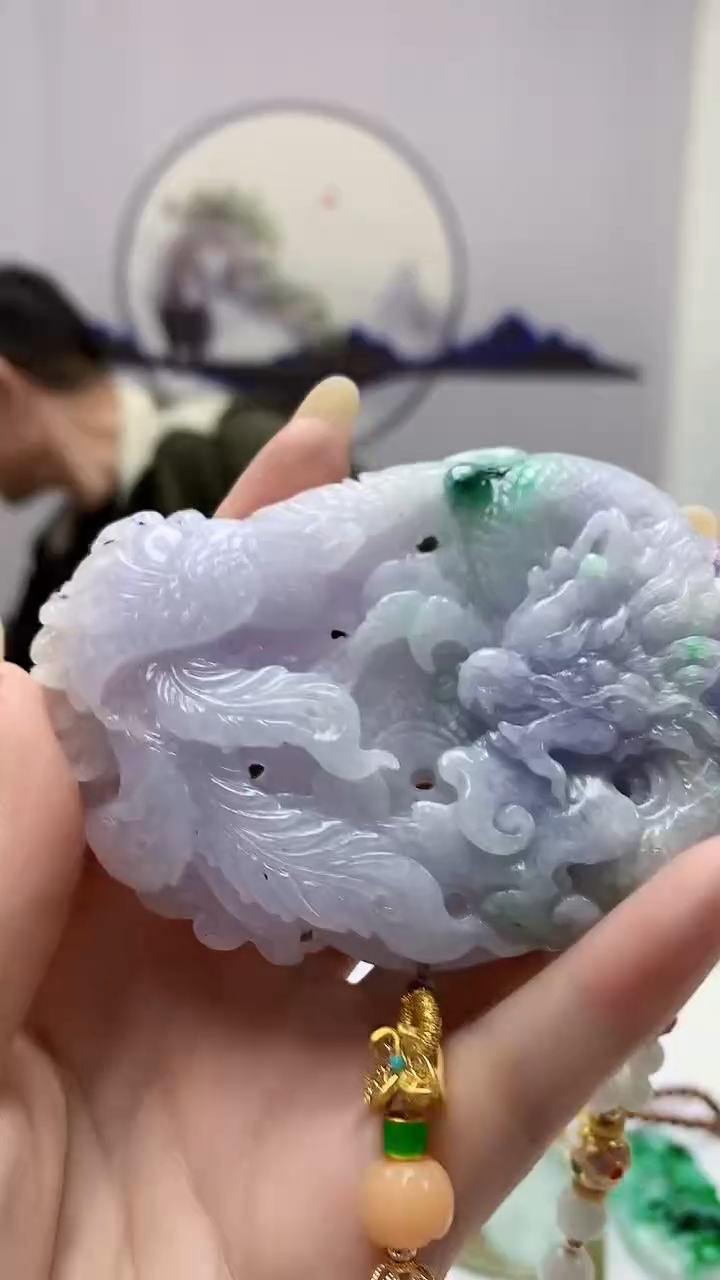 【闪购商品】定制翡翠未镶嵌5152DD-毛货挂件115