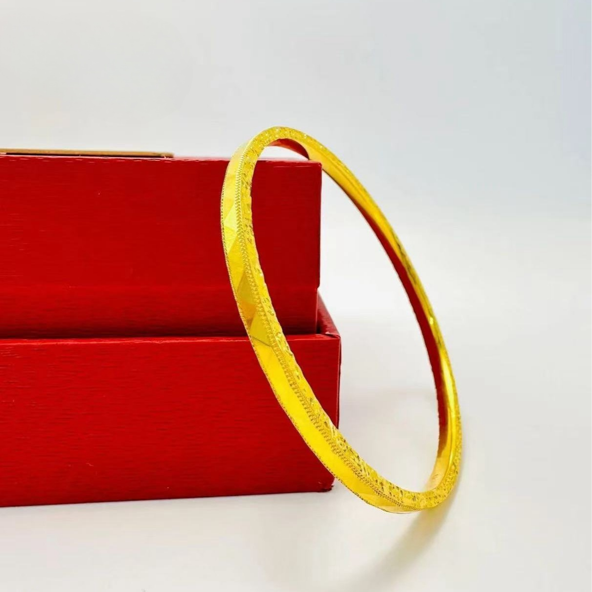 足银手镯 足银999实心素圈时尚传承复古几何手镯百搭经典不掉色  