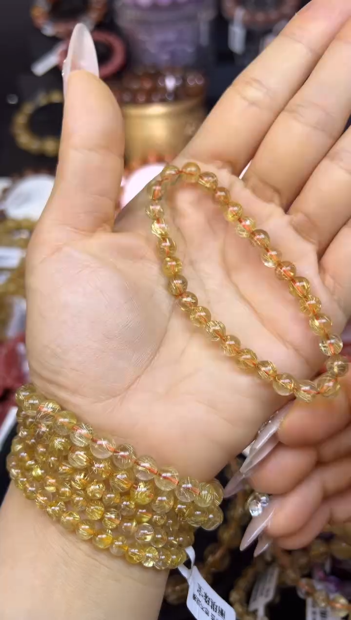 未镶嵌手串水晶金发晶6.2mm