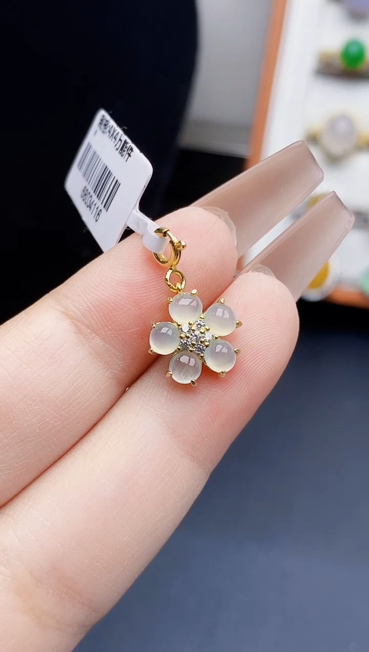 银S925镶嵌戒指翡翠3409