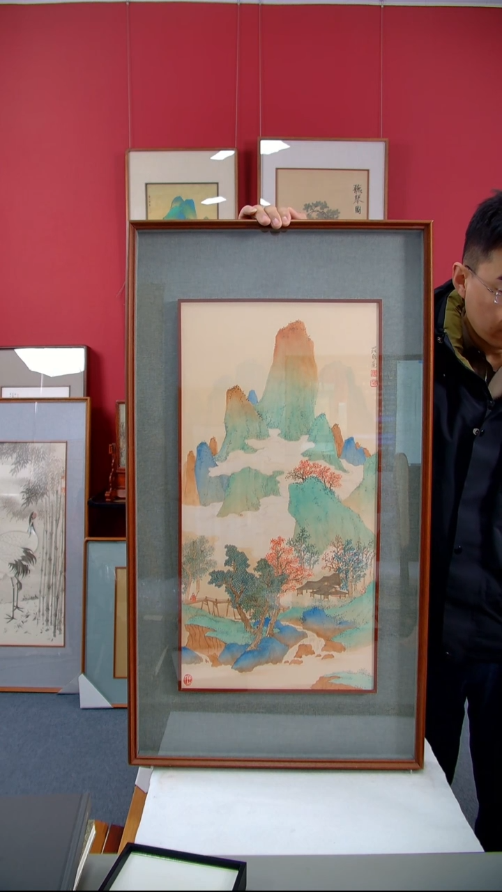 【闪购商品】国画羅超《云山青绿》装裱95*52