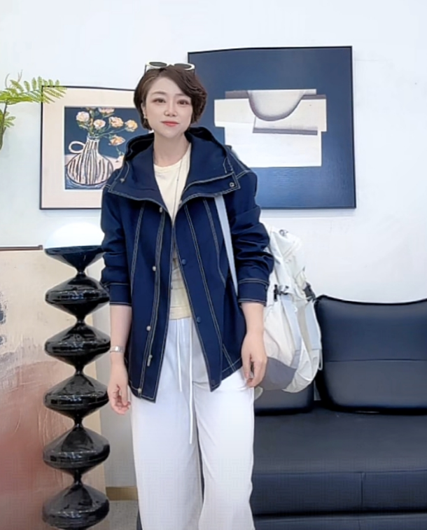【U.M】独库公路明线牛仔布连帽风衣外套