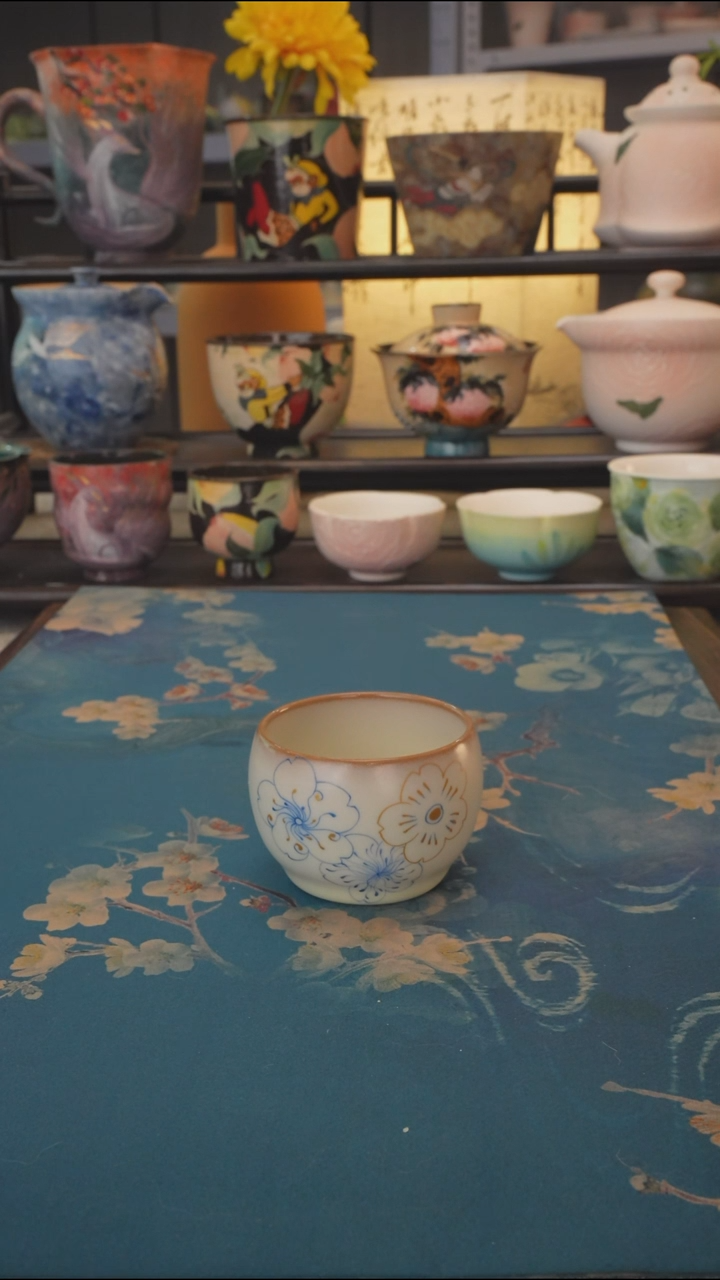 猪油冻系列 蓝花小蛋杯