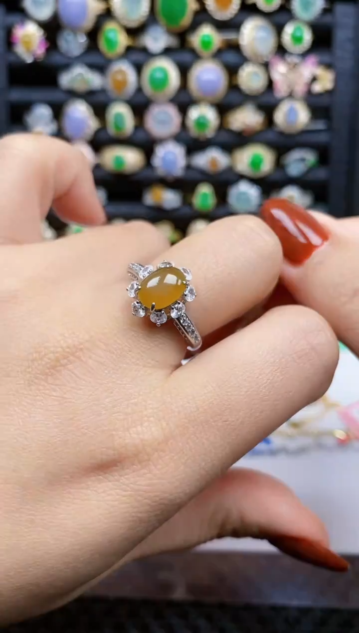 银S925镶嵌戒指翡翠55