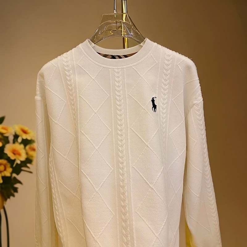 LF【秋冬季男女同款刺绣针织卫衣时尚潮流长袖休闲秋季圆领宽松】