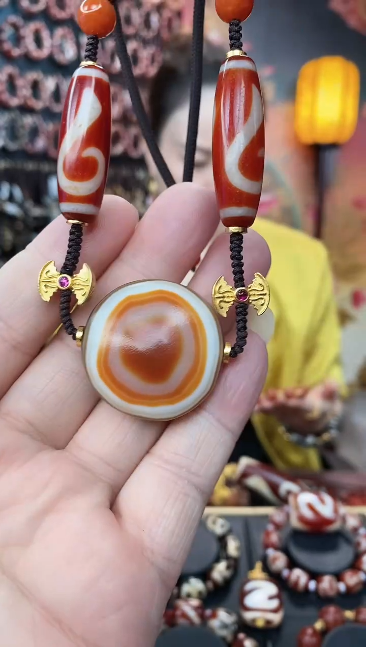 玛瑙/玉髓（覆膜）项链未镶嵌羊板眼如意锁骨链