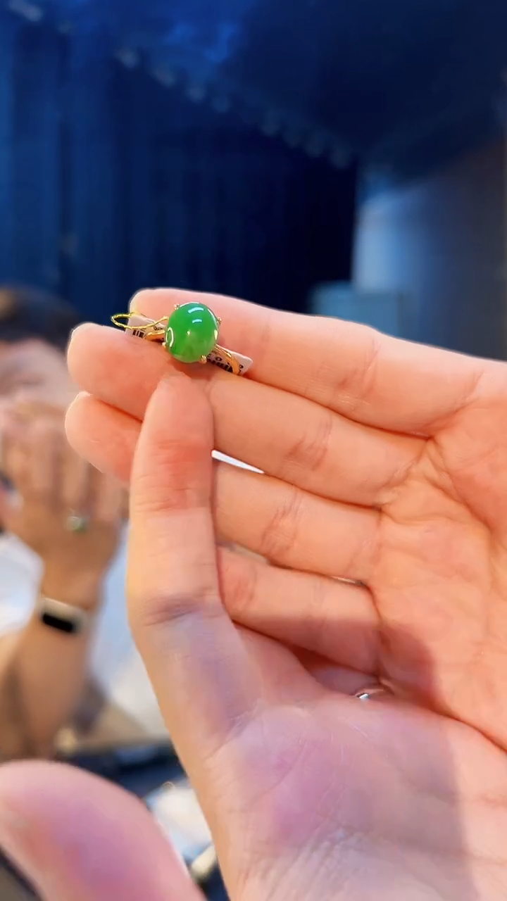 翡翠戒指银S925镶嵌缅料A货/支持复检/一件