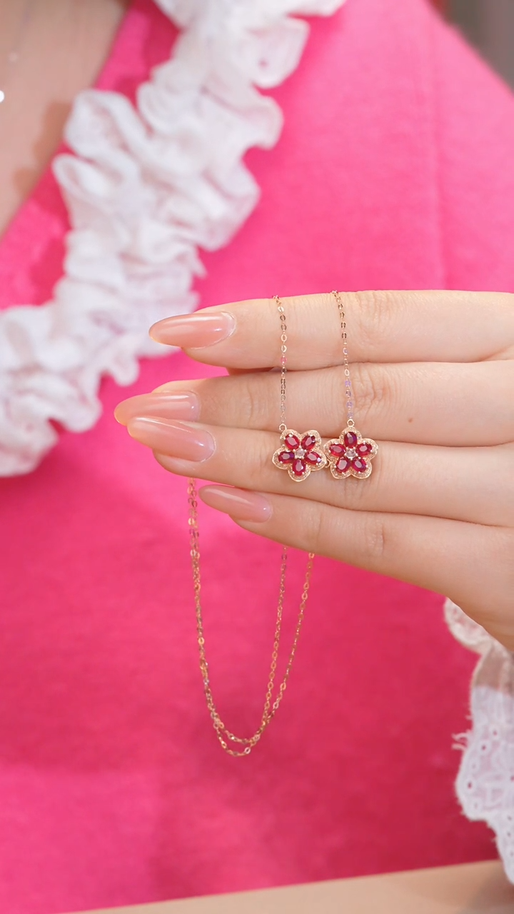 【闪购商品】红宝石项链18K金镶嵌（2.13ct）@@U7920