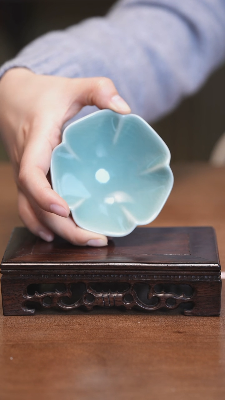 【闪购商品】Y宝丰宋官窑原产地汝瓷海棠盏