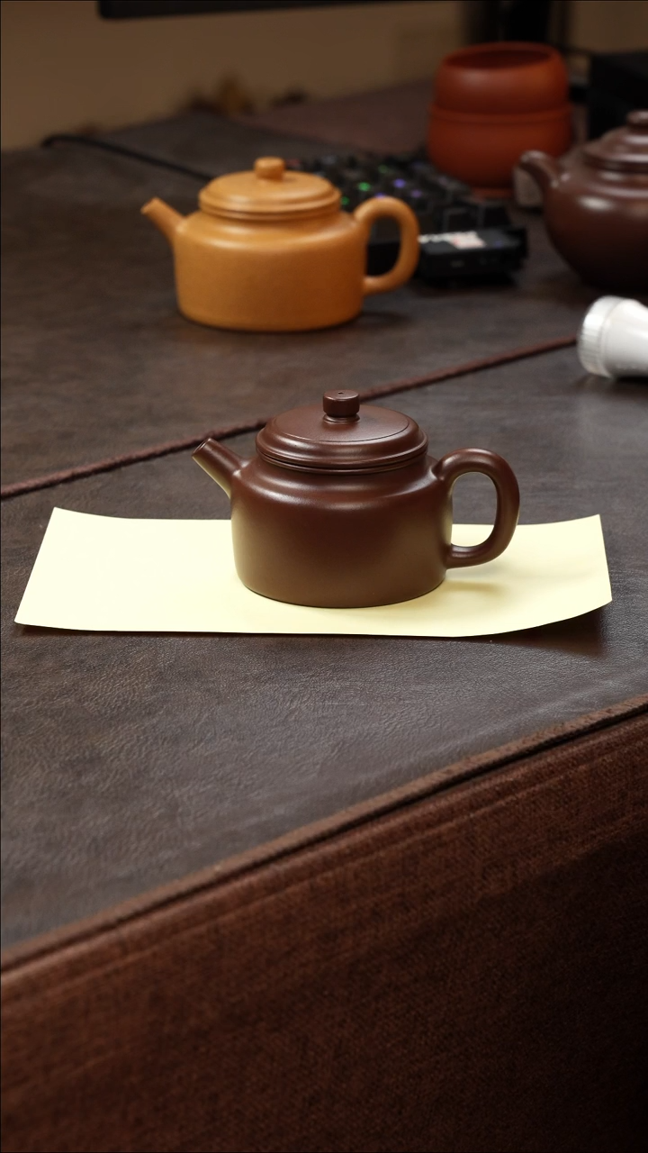 茶壶紫砂壶·13老紫泥德钟150cc