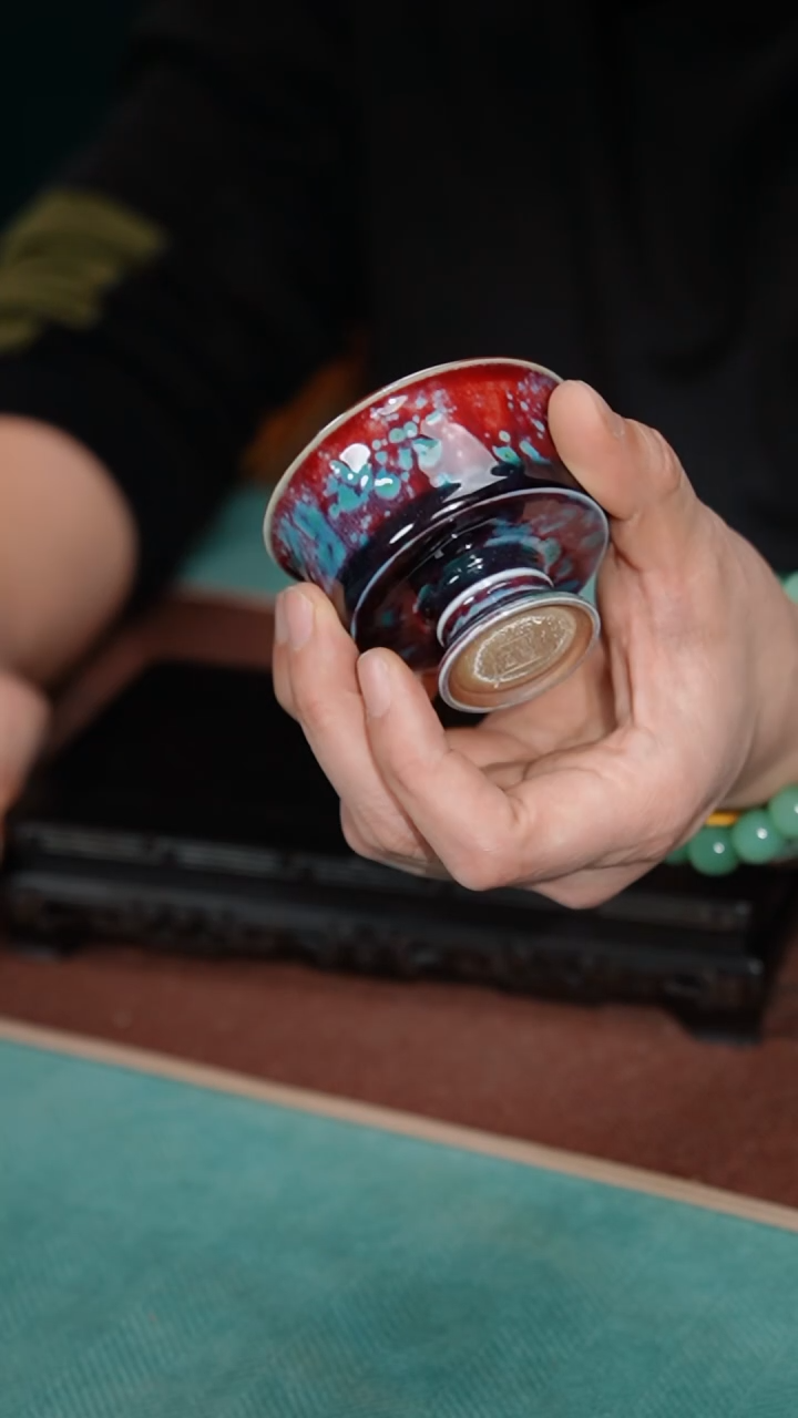 【闪购商品】13-1带足马蹄杯（铜彩釉）