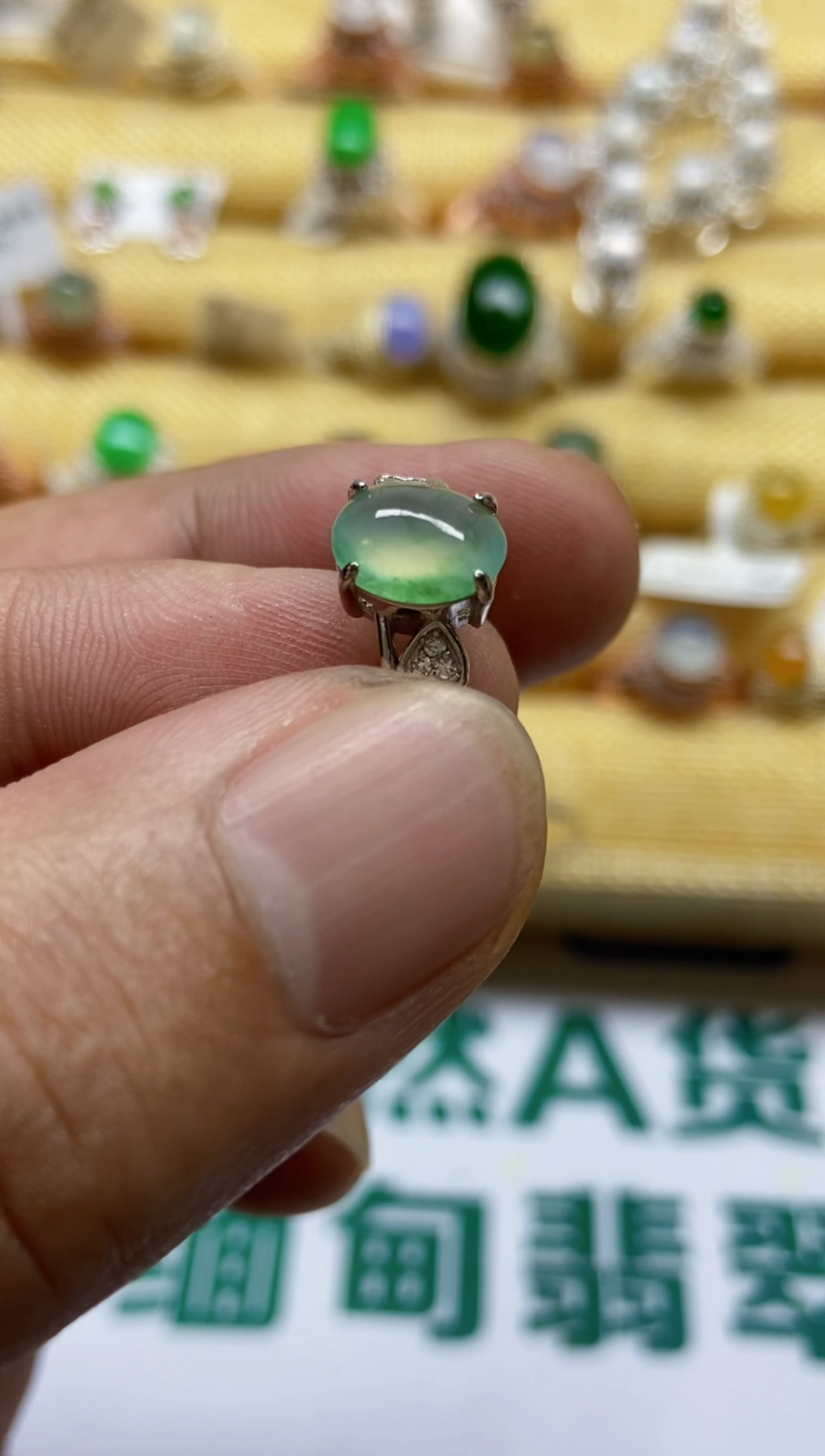 【闪购商品】翡翠戒指银S925镶嵌0000