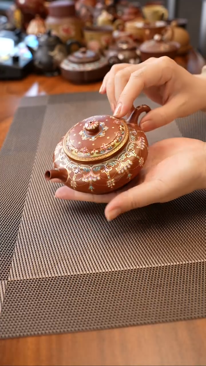 茶壶紫砂大红袍 虚扁