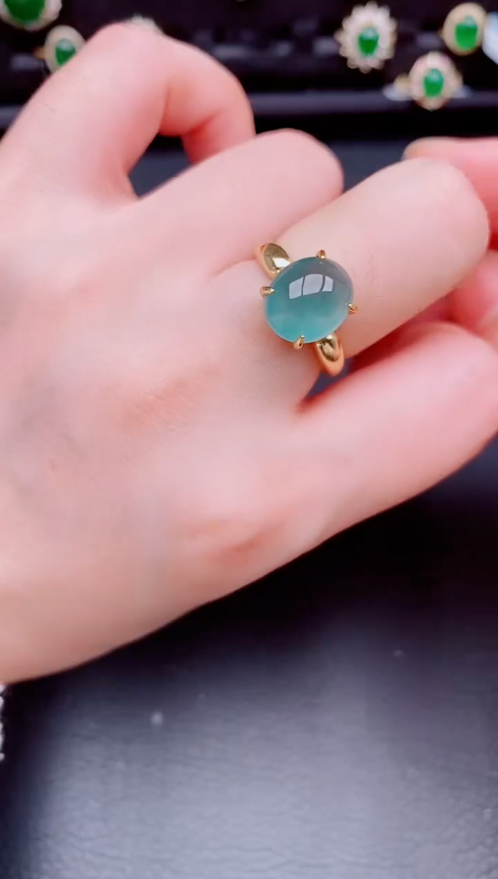 【闪购商品】翡翠戒指银S925镶嵌天然a货翡翠258