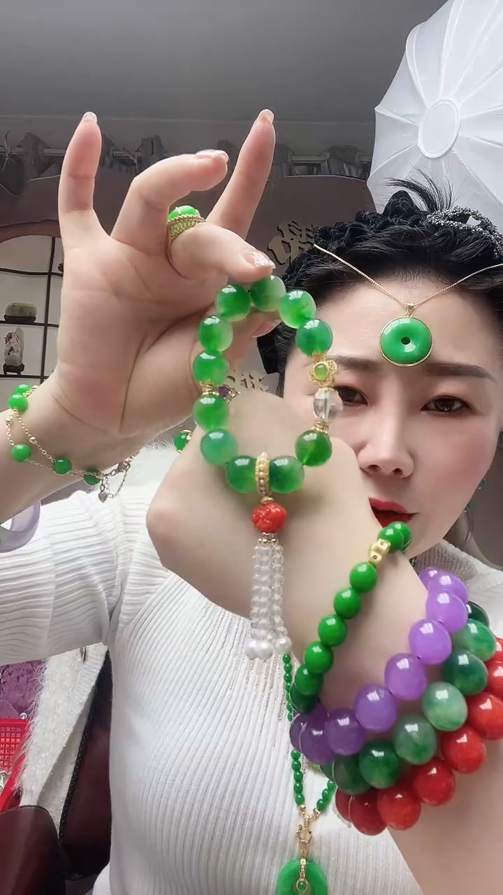 【闪购商品】翡翠手链14K金镶嵌66号